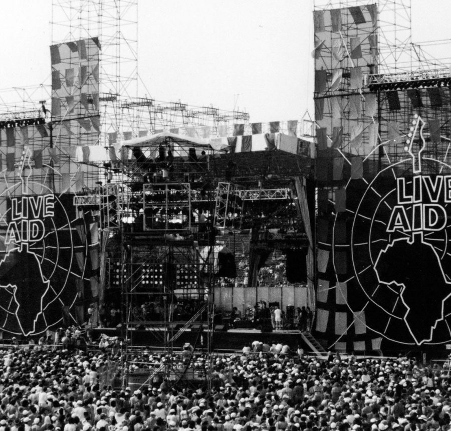 Audience at Live Aid. London, 1985