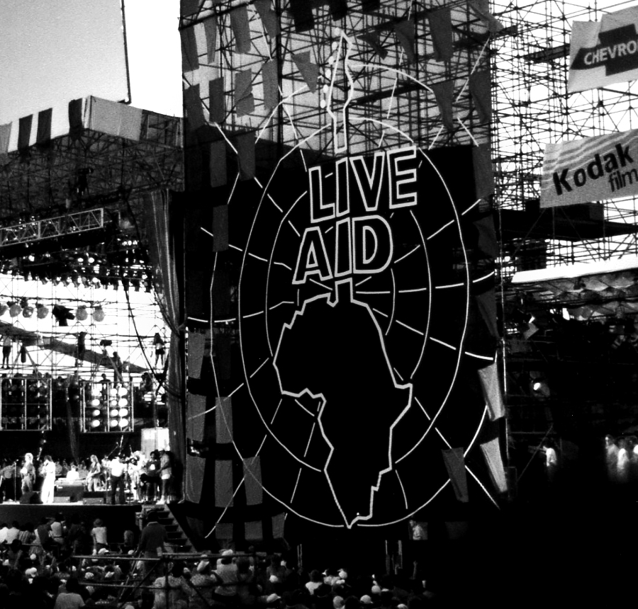 Audience at Live Aid. London, 1985